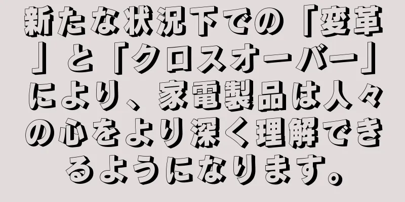 新たな状況下での「変革」と「クロスオーバー」により、家電製品は人々の心をより深く理解できるようになります。