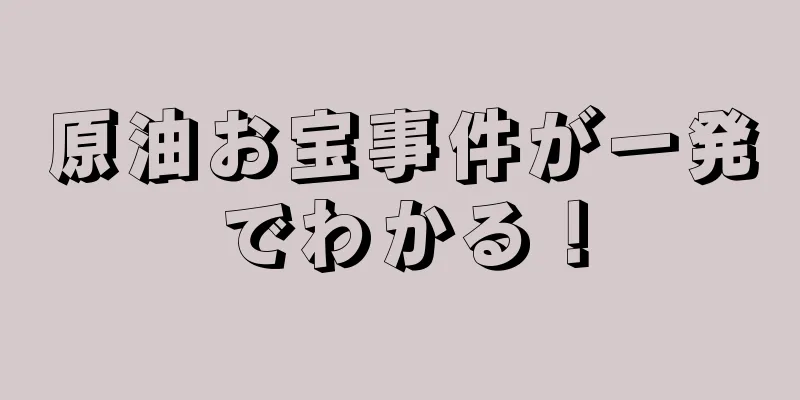 原油お宝事件が一発でわかる！