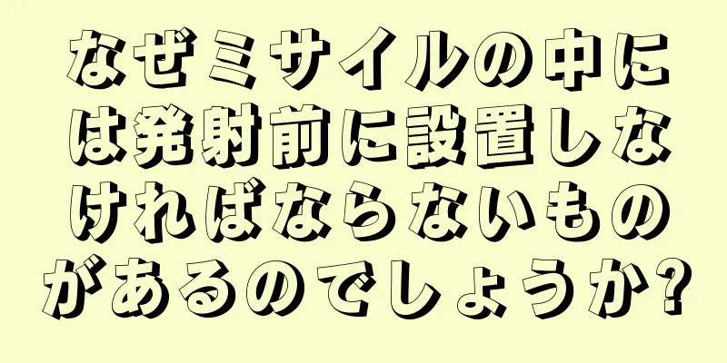 なぜミサイルの中には発射前に設置しなければならないものがあるのでしょうか?