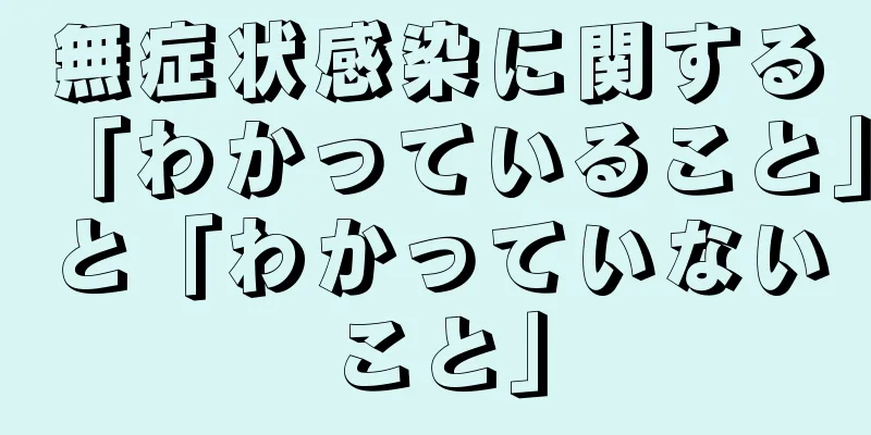 無症状感染に関する「わかっていること」と「わかっていないこと」