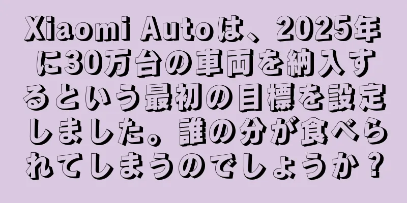 Xiaomi Autoは、2025年に30万台の車両を納入するという最初の目標を設定しました。誰の分が食べられてしまうのでしょうか？