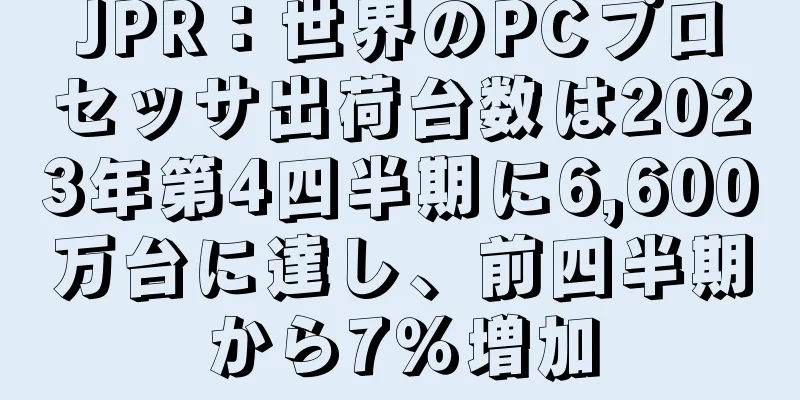 JPR：世界のPCプロセッサ出荷台数は2023年第4四半期に6,600万台に達し、前四半期から7％増加