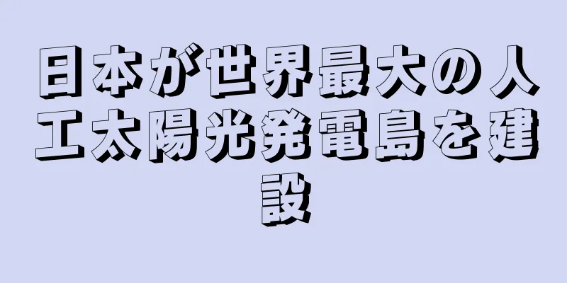 日本が世界最大の人工太陽光発電島を建設