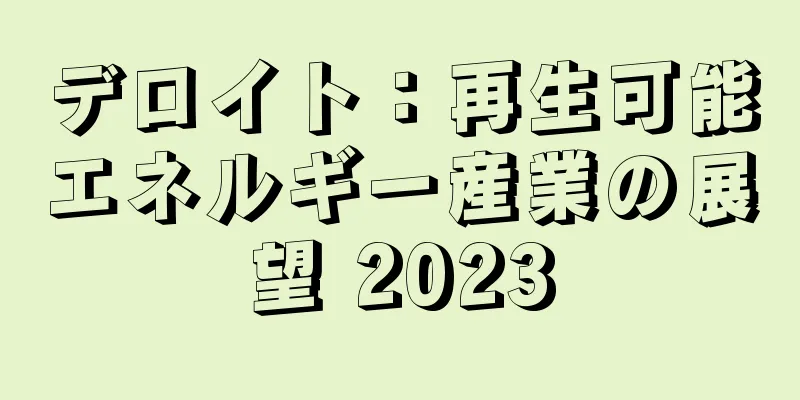 デロイト：再生可能エネルギー産業の展望 2023