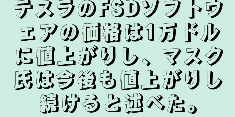 テスラのFSDソフトウェアの価格は1万ドルに値上がりし、マスク氏は今後も値上がりし続けると述べた。