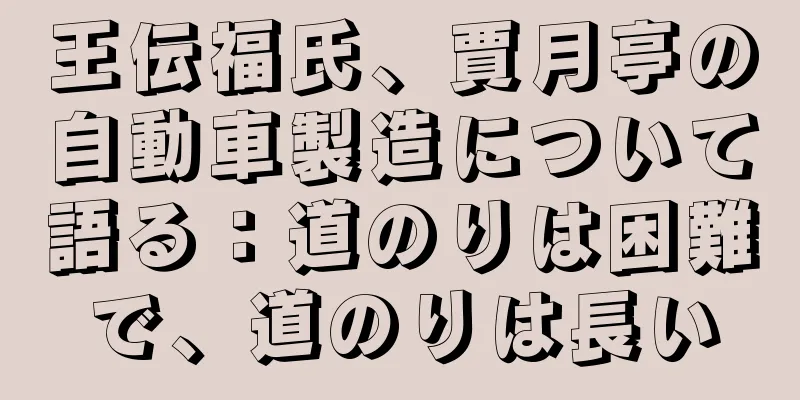 王伝福氏、賈月亭の自動車製造について語る：道のりは困難で、道のりは長い
