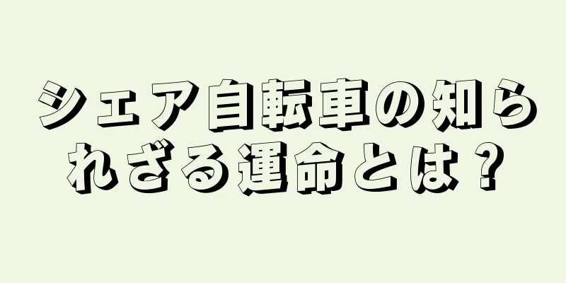 シェア自転車の知られざる運命とは？