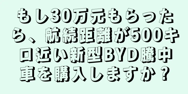 もし30万元もらったら、航続距離が500キロ近い新型BYD騰中車を購入しますか？
