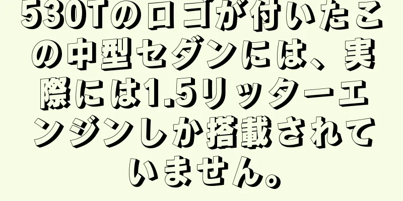 530Tのロゴが付いたこの中型セダンには、実際には1.5リッターエンジンしか搭載されていません。