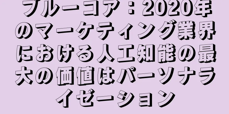 ブルーコア：2020年のマーケティング業界における人工知能の最大の価値はパーソナライゼーション