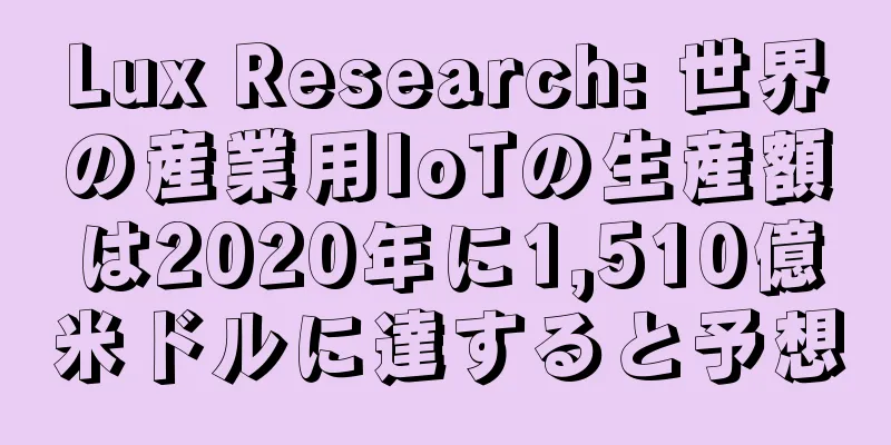 Lux Research: 世界の産業用IoTの生産額は2020年に1,510億米ドルに達すると予想
