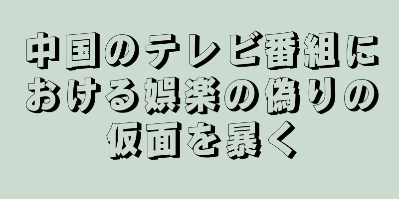 中国のテレビ番組における娯楽の偽りの仮面を暴く