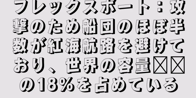 フレックスポート：攻撃のため船団のほぼ半数が紅海航路を避けており、世界の容量​​の18％を占めている