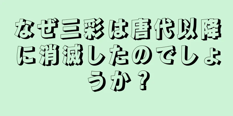 なぜ三彩は唐代以降に消滅したのでしょうか？