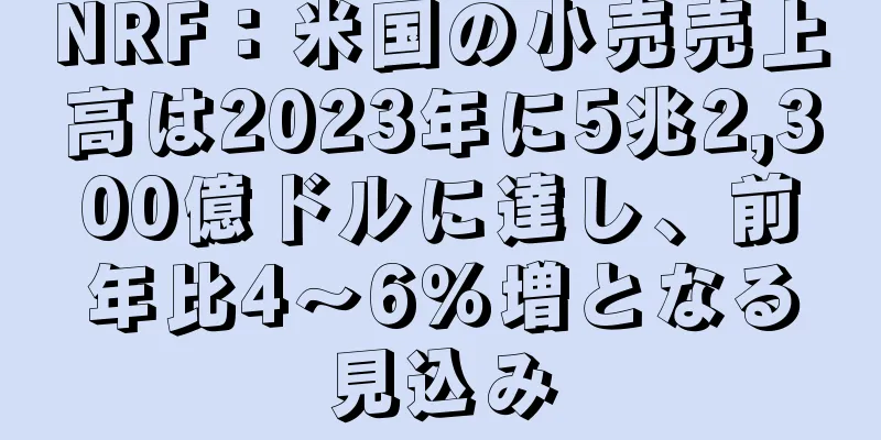 NRF：米国の小売売上高は2023年に5兆2,300億ドルに達し、前年比4～6％増となる見込み