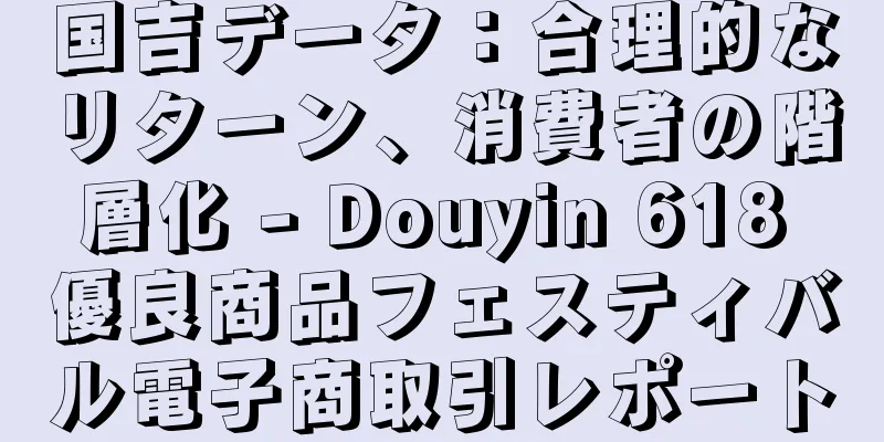 国吉データ：合理的なリターン、消費者の階層化 - Douyin 618 優良商品フェスティバル電子商取引レポート