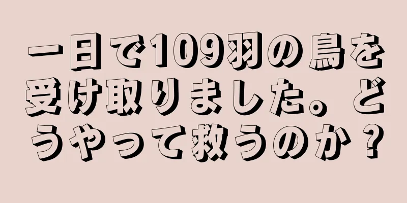 一日で109羽の鳥を受け取りました。どうやって救うのか？