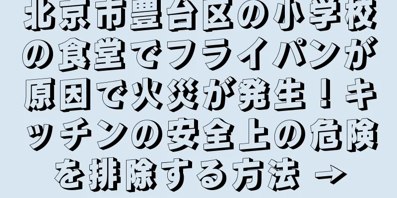 北京市豊台区の小学校の食堂でフライパンが原因で火災が発生！キッチンの安全上の危険を排除する方法 →