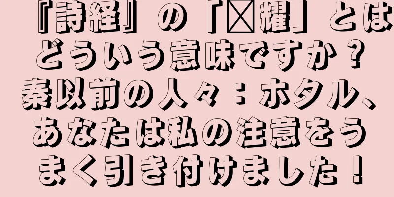 『詩経』の「绮耀」とはどういう意味ですか？秦以前の人々：ホタル、あなたは私の注意をうまく引き付けました！