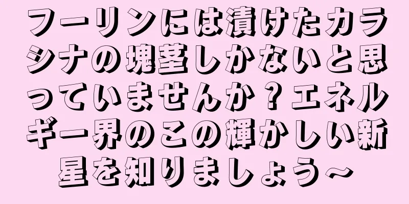 フーリンには漬けたカラシナの塊茎しかないと思っていませんか？エネルギー界のこの輝かしい新星を知りましょう〜