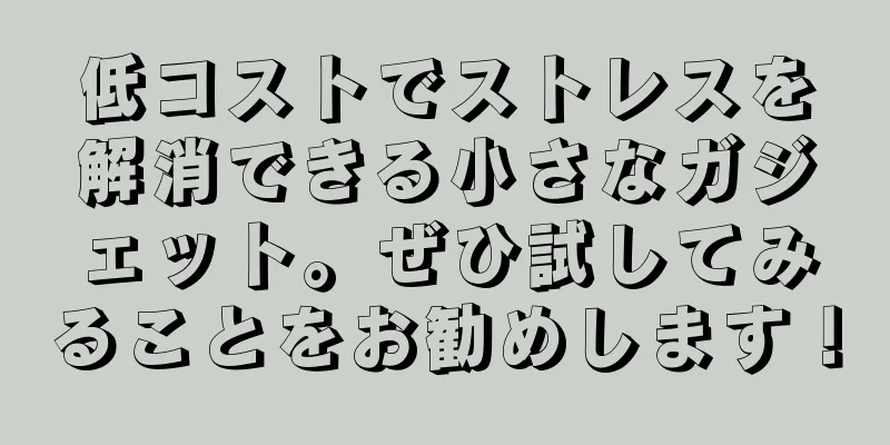低コストでストレスを解消できる小さなガジェット。ぜひ試してみることをお勧めします！