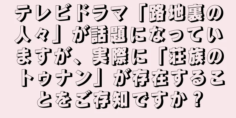 テレビドラマ「路地裏の人々」が話題になっていますが、実際に「荘族のトゥナン」が存在することをご存知ですか？