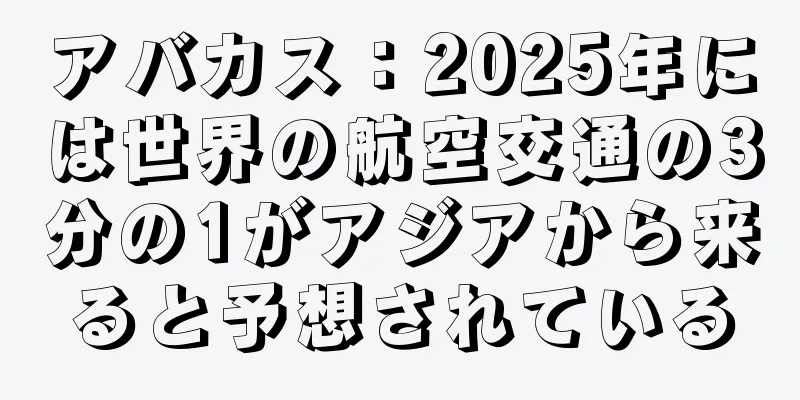 アバカス：2025年には世界の航空交通の3分の1がアジアから来ると予想されている