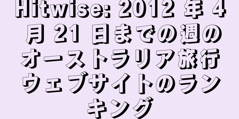 Hitwise: 2012 年 4 月 21 日までの週のオーストラリア旅行ウェブサイトのランキング