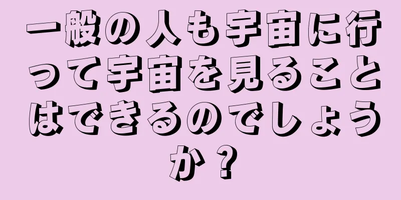 一般の人も宇宙に行って宇宙を見ることはできるのでしょうか？