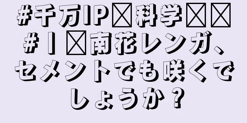#千万IP创科学热门#丨閩南花レンガ、セメントでも咲くでしょうか？