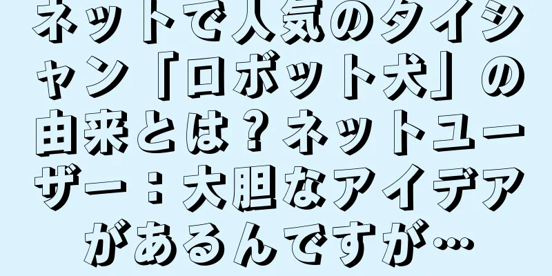 ネットで人気のタイシャン「ロボット犬」の由来とは？ネットユーザー：大胆なアイデアがあるんですが…
