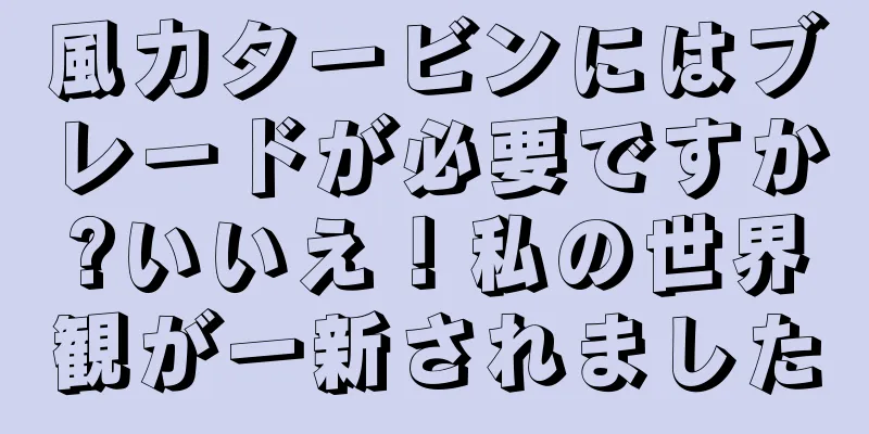 風力タービンにはブレードが必要ですか?いいえ！私の世界観が一新されました