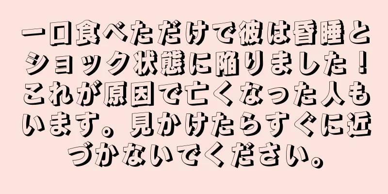 一口食べただけで彼は昏睡とショック状態に陥りました！これが原因で亡くなった人もいます。見かけたらすぐに近づかないでください。