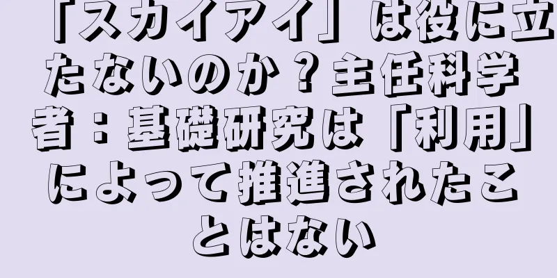 「スカイアイ」は役に立たないのか？主任科学者：基礎研究は「利用」によって推進されたことはない