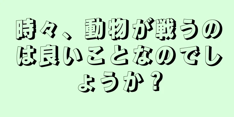 時々、動物が戦うのは良いことなのでしょうか？