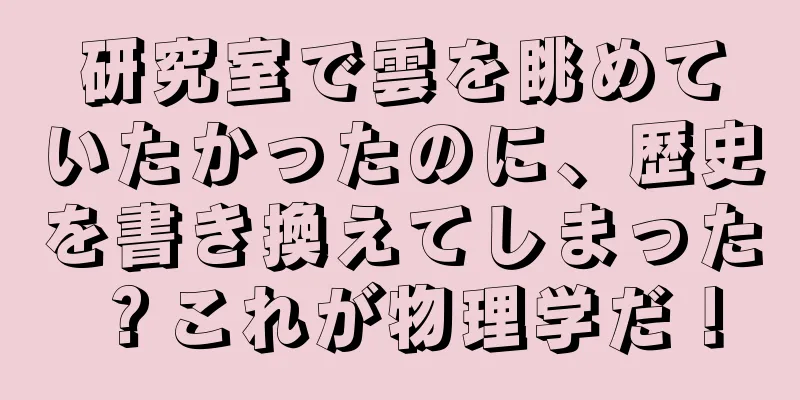 研究室で雲を眺めていたかったのに、歴史を書き換えてしまった？これが物理学だ！