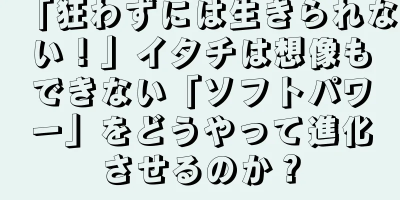 「狂わずには生きられない！」イタチは想像もできない「ソフトパワー」をどうやって進化させるのか？