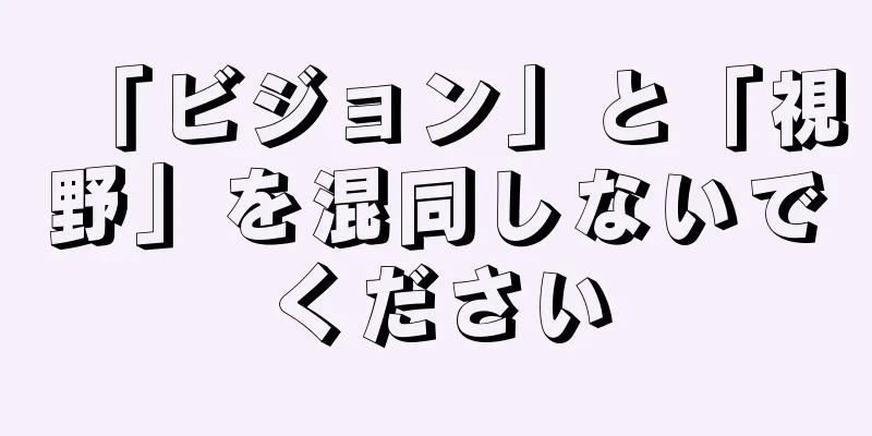 「ビジョン」と「視野」を混同しないでください