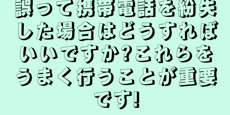 誤って携帯電話を紛失した場合はどうすればいいですか?これらをうまく行うことが重要です!