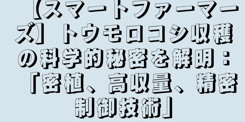【スマートファーマーズ】トウモロコシ収穫の科学的秘密を解明：「密植、高収量、精密制御技術」