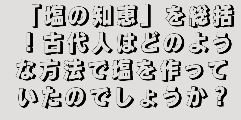 「塩の知恵」を総括！古代人はどのような方法で塩を作っていたのでしょうか？