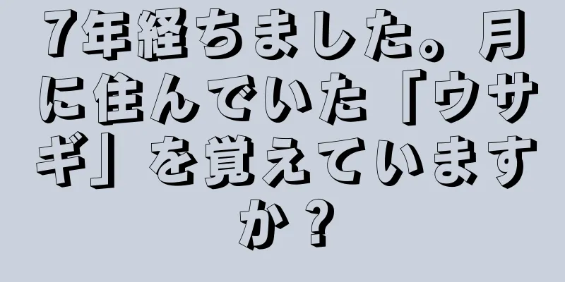 7年経ちました。月に住んでいた「ウサギ」を覚えていますか？