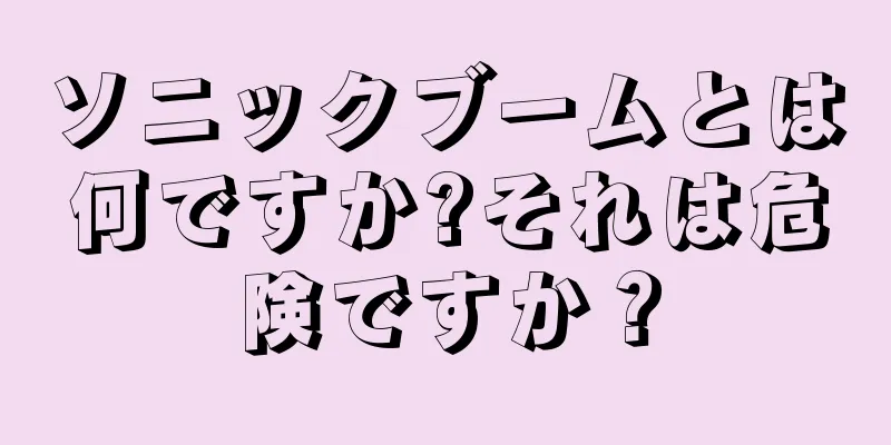 ソニックブームとは何ですか?それは危険ですか？