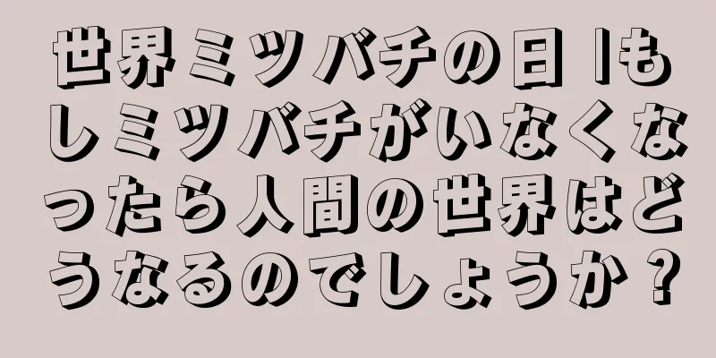 世界ミツバチの日 |もしミツバチがいなくなったら人間の世界はどうなるのでしょうか？