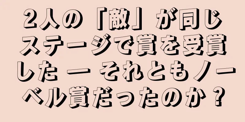 2人の「敵」が同じステージで賞を受賞した ― それともノーベル賞だったのか？