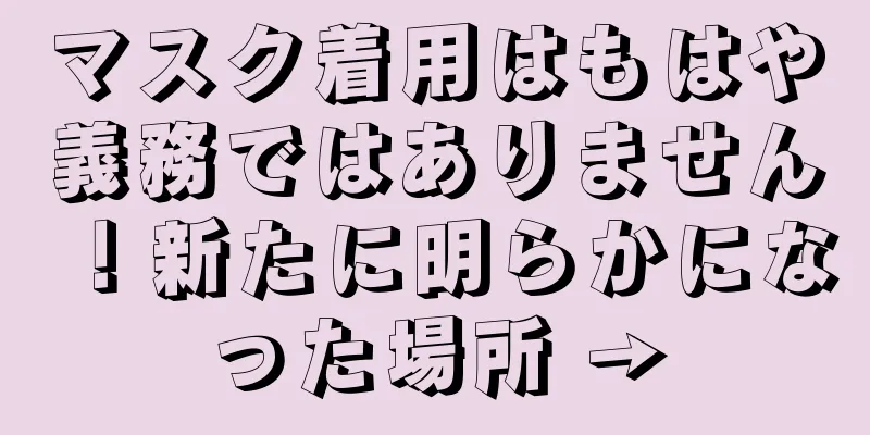 マスク着用はもはや義務ではありません！新たに明らかになった場所 →