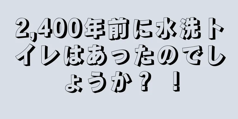 2,400年前に水洗トイレはあったのでしょうか？ ！