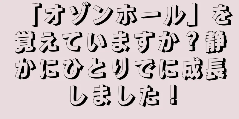 「オゾンホール」を覚えていますか？静かにひとりでに成長しました！