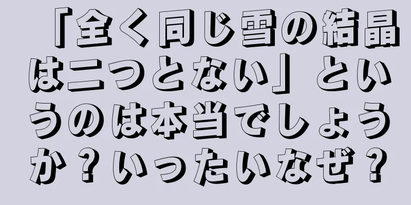 「全く同じ雪の結晶は二つとない」というのは本当でしょうか？いったいなぜ？