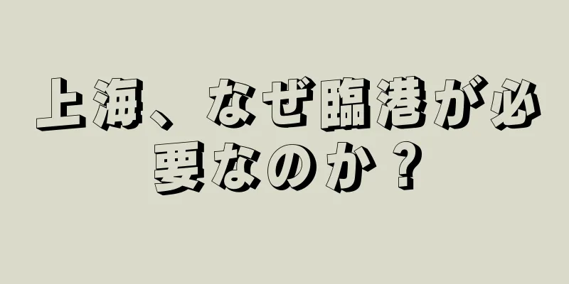 上海、なぜ臨港が必要なのか？